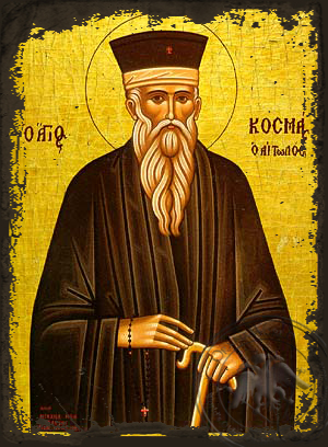 Saint Cosmas of Aetolia - Aged Byzantine Icon