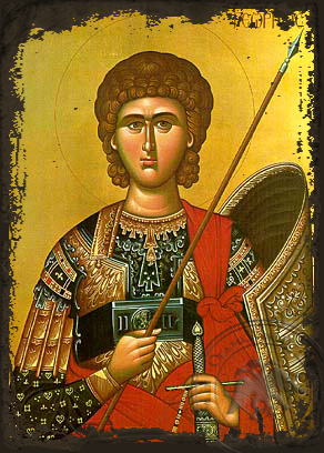 Saint George the Great Martyr, Half - Aged Byzantine Icon