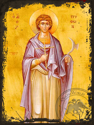 Saint Tryphon, Martyr - Aged Byzantine Icon