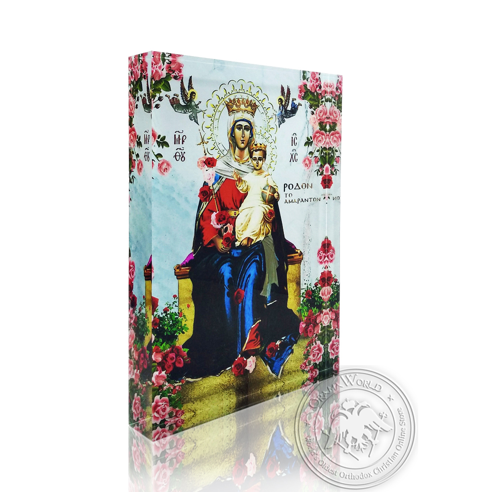 Virgin Mary the Unwithering Rose - Diaphanous Byzantine Icon ...