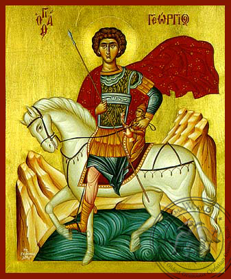 Saint George the Great Martyr, on Horseback - Hand Painted Icon