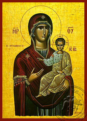 Panagia  The Golden Spring - Hand-Painted Icon