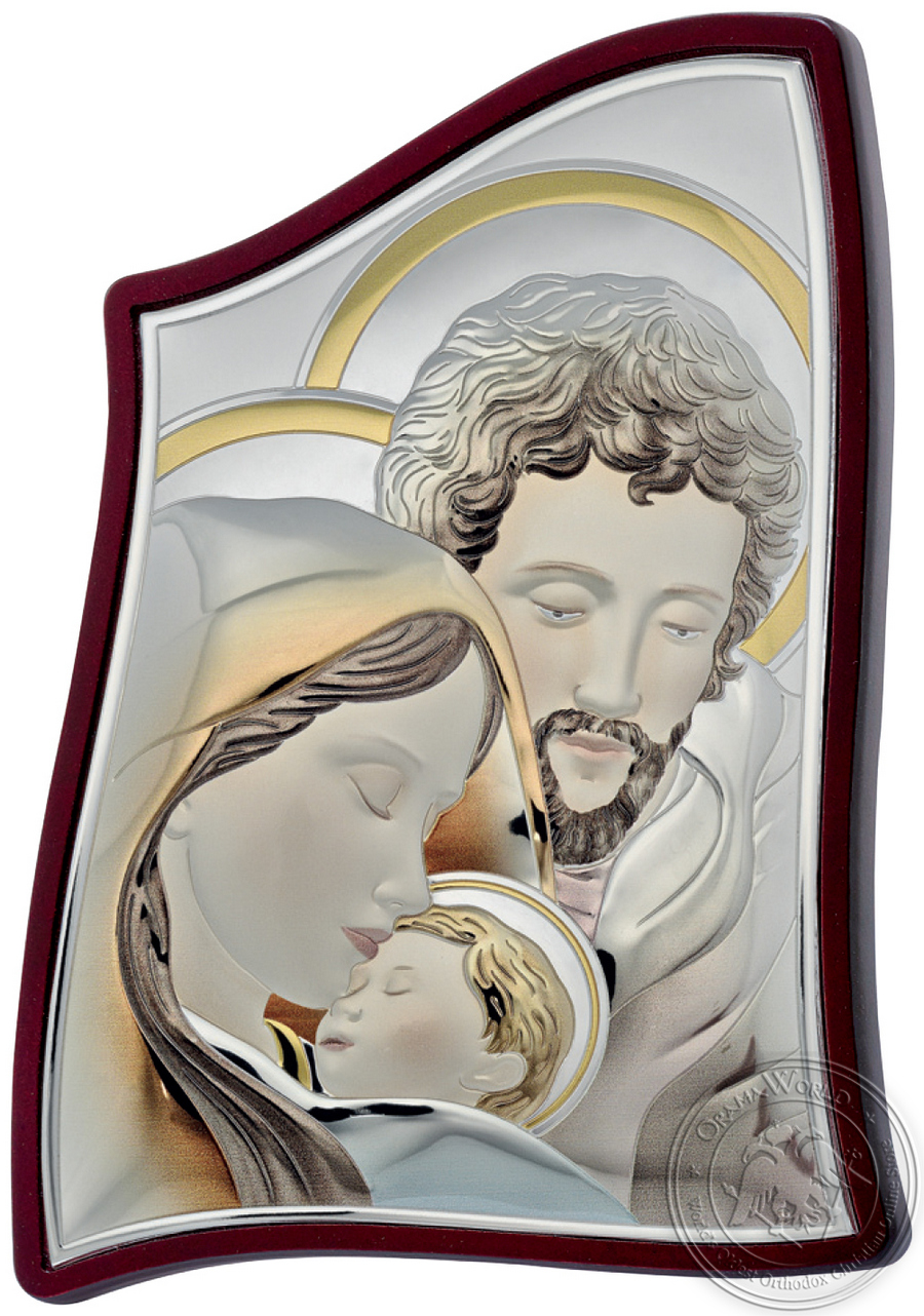 The Holy Family - Silver Colored Icon