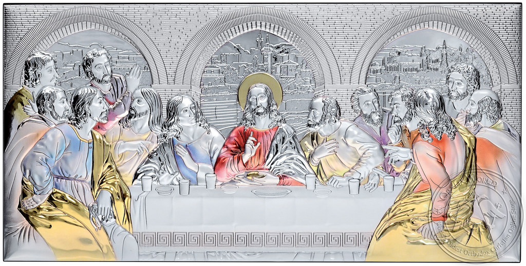 The Last Supper - Silver Colored Icon