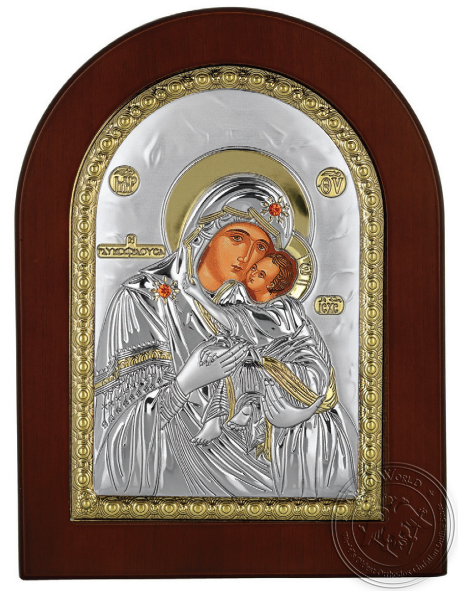 Virgin Mary Glykofilousa - Silver Icon