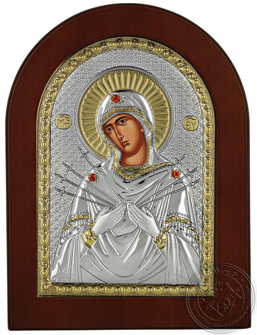 Virgin Mary of Seven Swords - Silver Icon