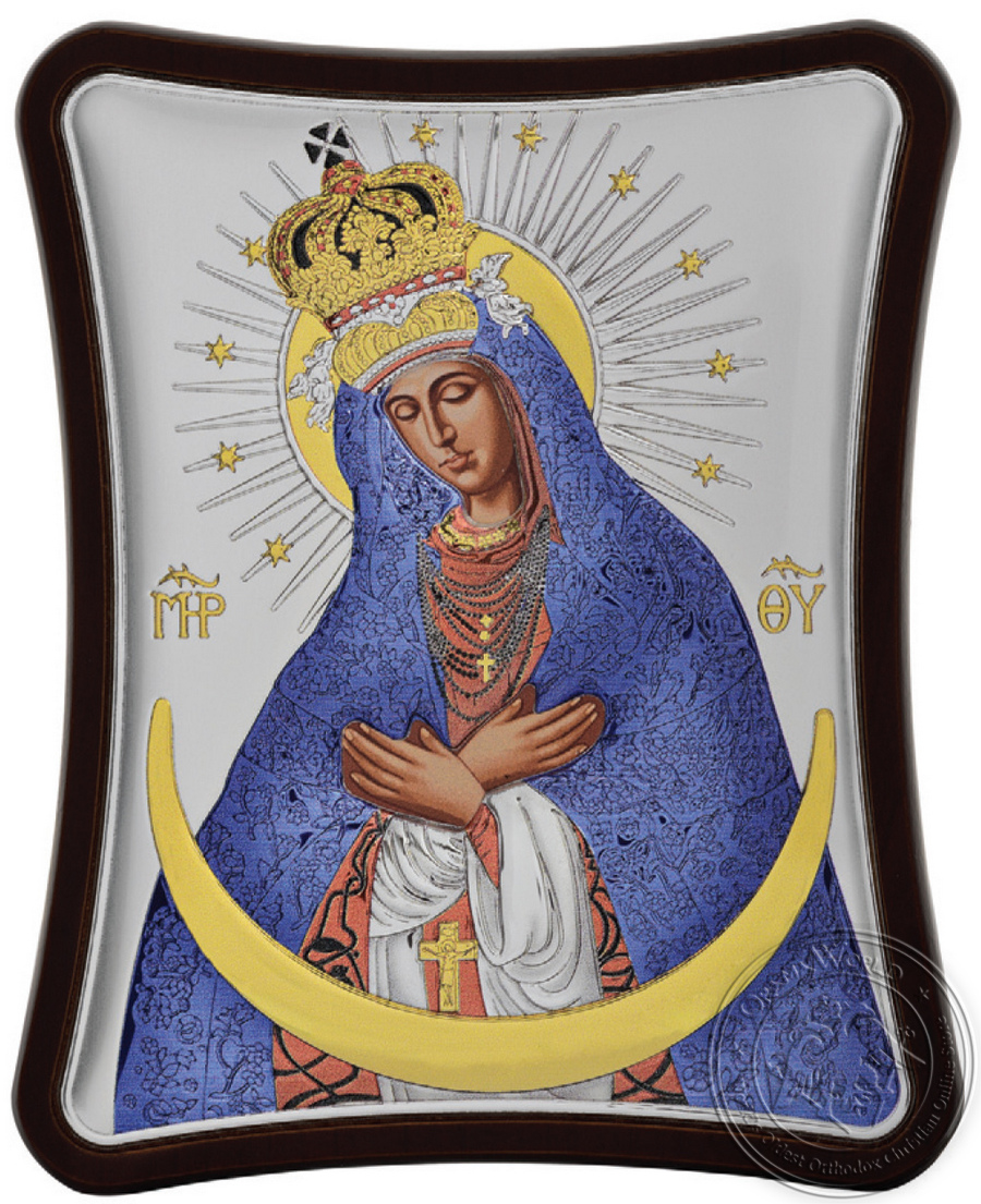 Virgin Mary Ostrobramska - Silver Colored Icon
