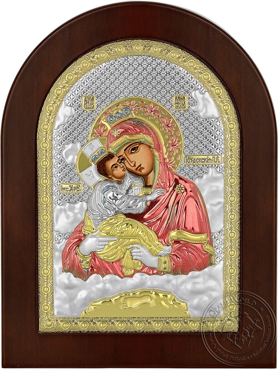 Virgin Mary Pochaev - Silver Colored Icon