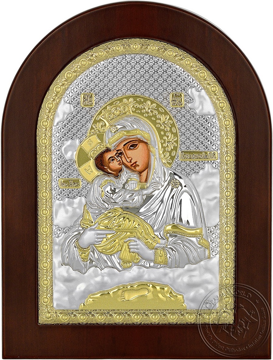 Virgin Mary Pochaev - Silver Icon