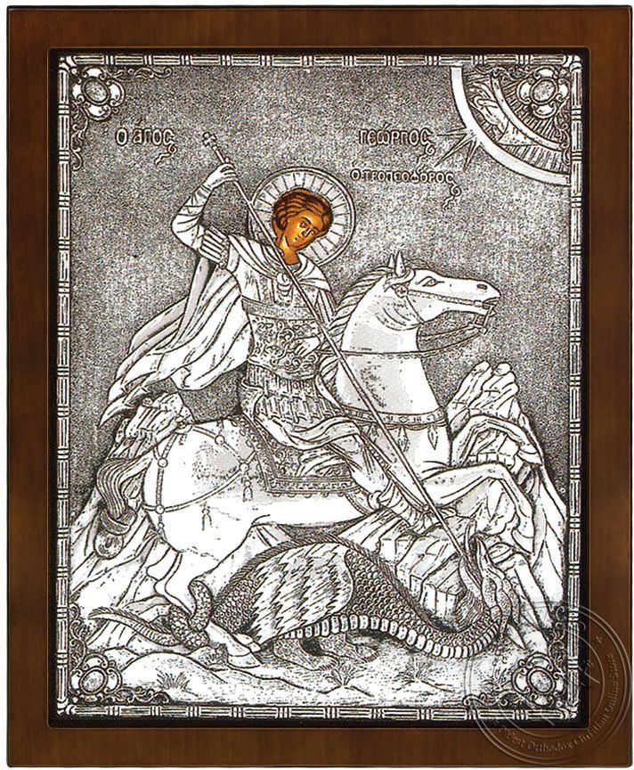 Saint George the Victorious - Silver Icon
