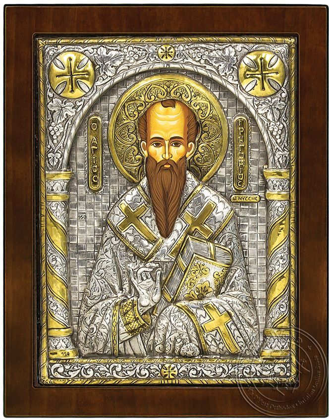 Saint Gregory - Silver Gold Plated Icon