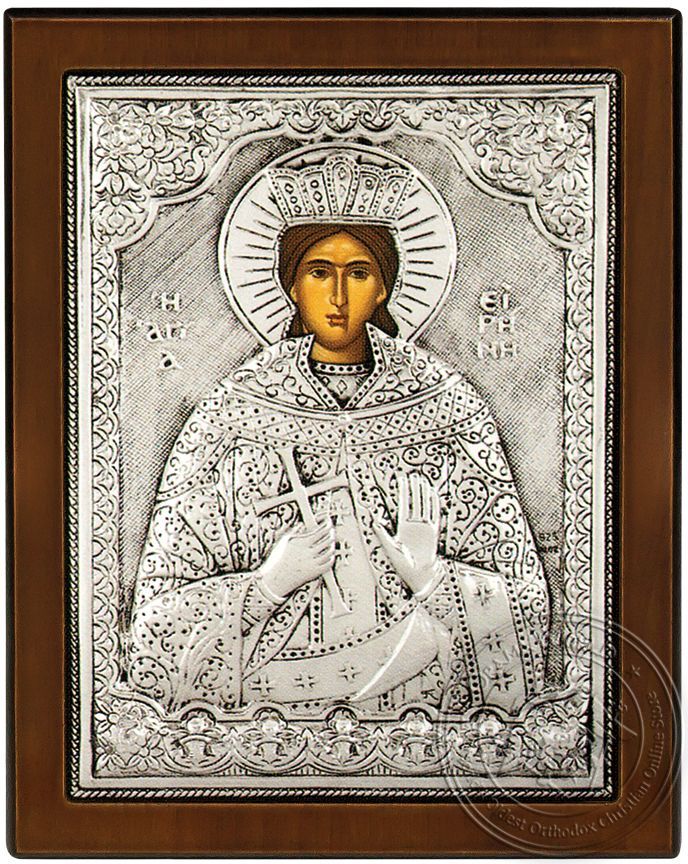 Saint Irene - Silver Icon | OramaWorld.com