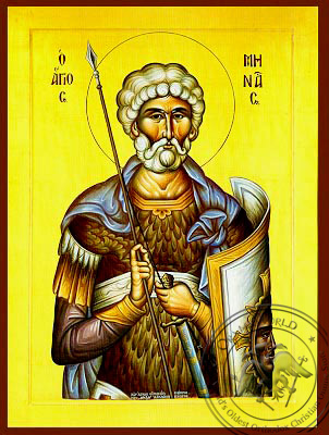 Saint Menas, the Great Martyr, of Egypt - Byzantine Icon