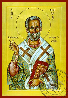Saint Nicholas, Archbishop of Myra in Lycia - Byzantine Icon