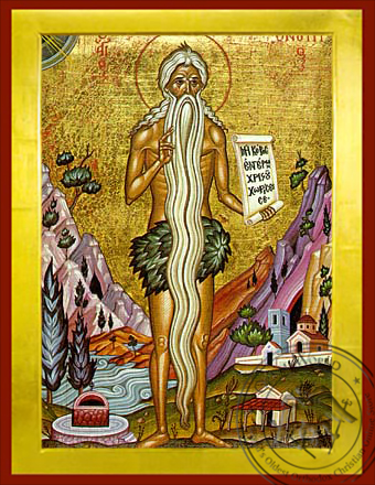 Saint onuphrius of Egypt, Full Body - Byzantine Icon