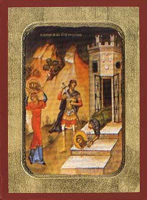 The Beheading of the St.John the Baptist - Aged Byzantine Icon