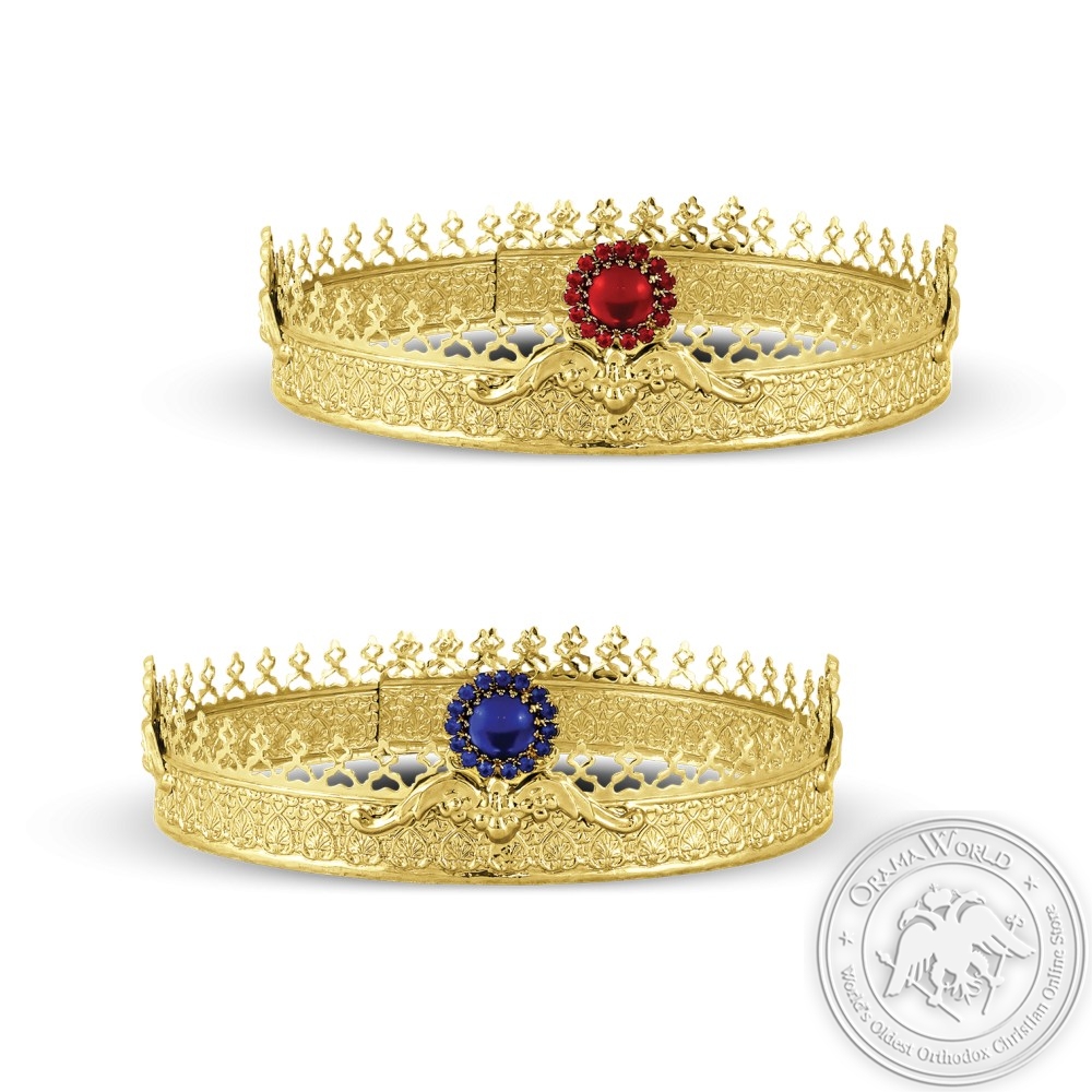 Wedding Crowns Gold Plated Set | OramaWorld.com, image size:1000x1000