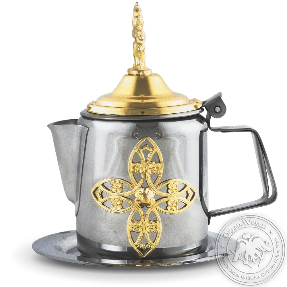 Церковная утварь чайник для теплоты. Чайник для теплоты в алтарь. Чайник с позолотой. Кувшин для теплоты. Чайник для теплоты в алтарь.