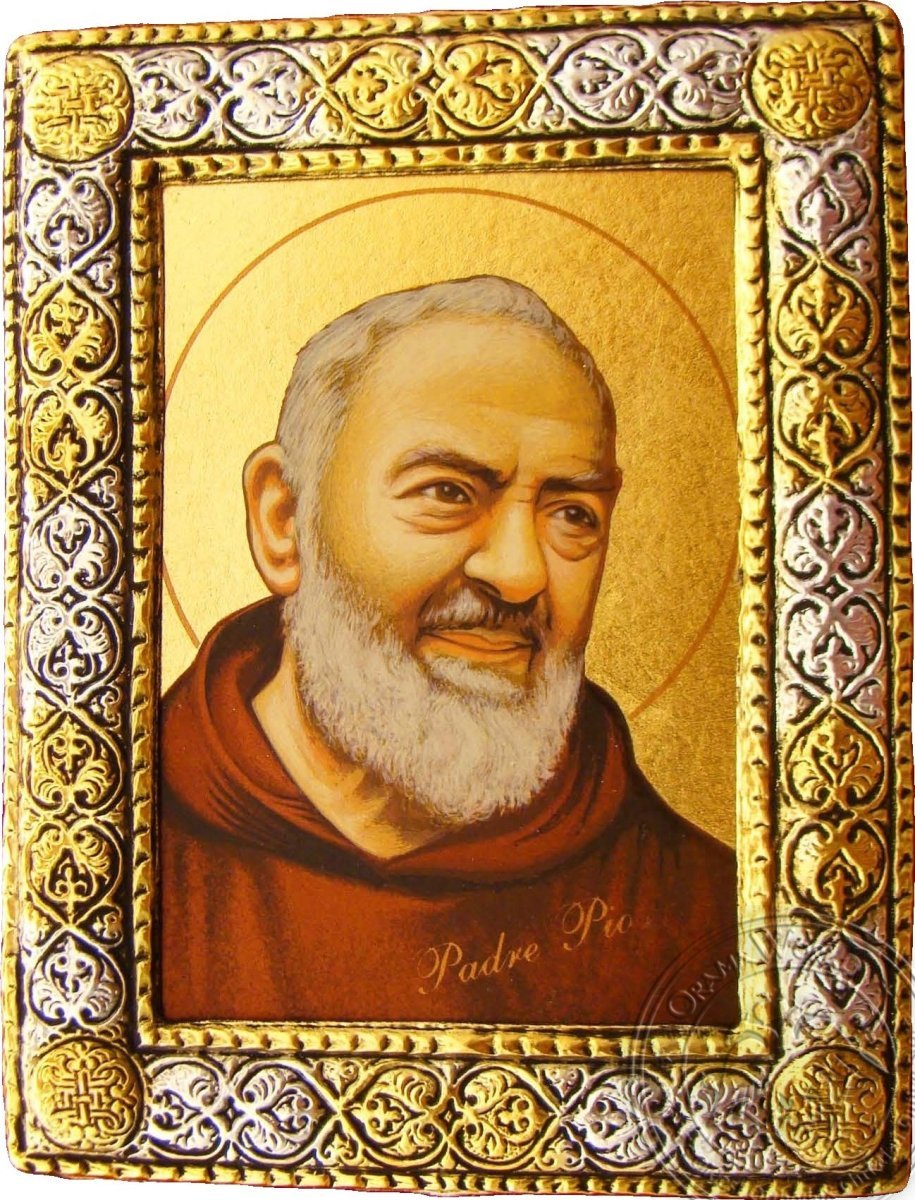 Father Pio - Silver Gold Icon | OramaWorld.com