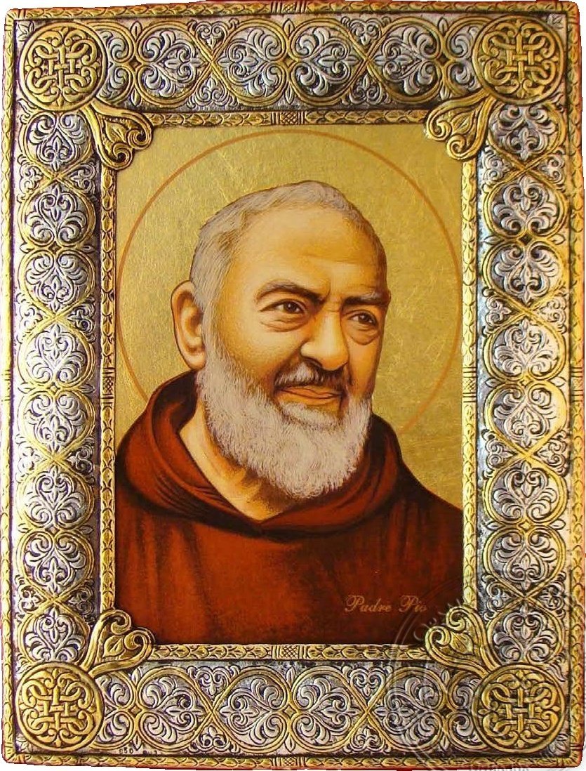 Father Pio - Silver Gold Icon | OramaWorld.com