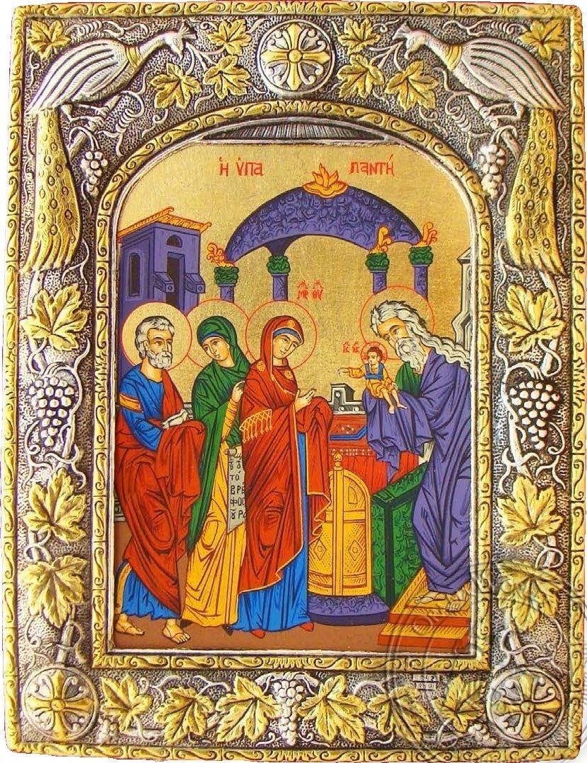 The Presentation of Christ in the Temple - Silver Gold Icon ...